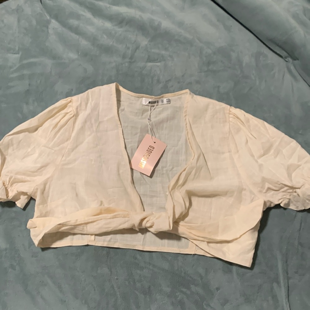 Missguided Cream Crop Top